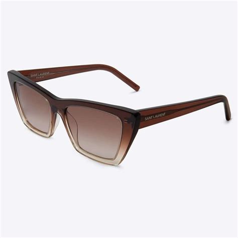 ysl mica brown|Saint Laurent SL 276 Mica 53 Grey & Black Shiny Sunglasses .